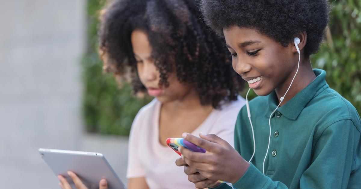 Kids on mobile device